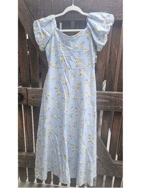 Altar'd State Floral Cotton/Linen Blend Maxi Dress Size S